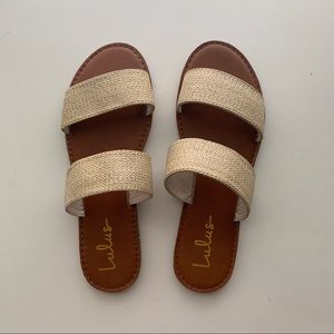 Lulu’s Raffia Slide Sandals (Never Worn)